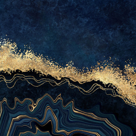 Фотообої Chameleon Темний Fluid art у синіх відтінках 100х100 см