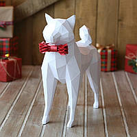 Набір паперкрафт для створення 3Д фігури оригамі конструктор із картону паперу Papercraft Собака