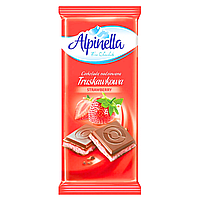 Шоколад молочный Alpinella Strawberry 90 г с клубничной начинкой