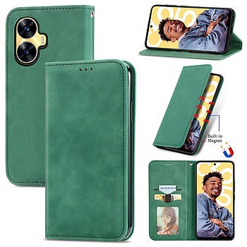 Чохол-книжка Skin Feel Leather Wallet для Realme C55 Green