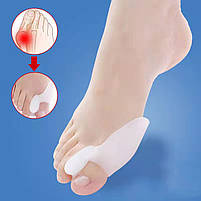 Фіксатор великого пальця ноги при "кісточках" білі 1 пара (2 шт). Кісточки на ногах гелевий протектор, фото 3