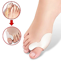Фіксатор великого пальця ноги при "кісточках" білі 1 пара (2 шт). Кісточки на ногах гелевий протектор, фото 6