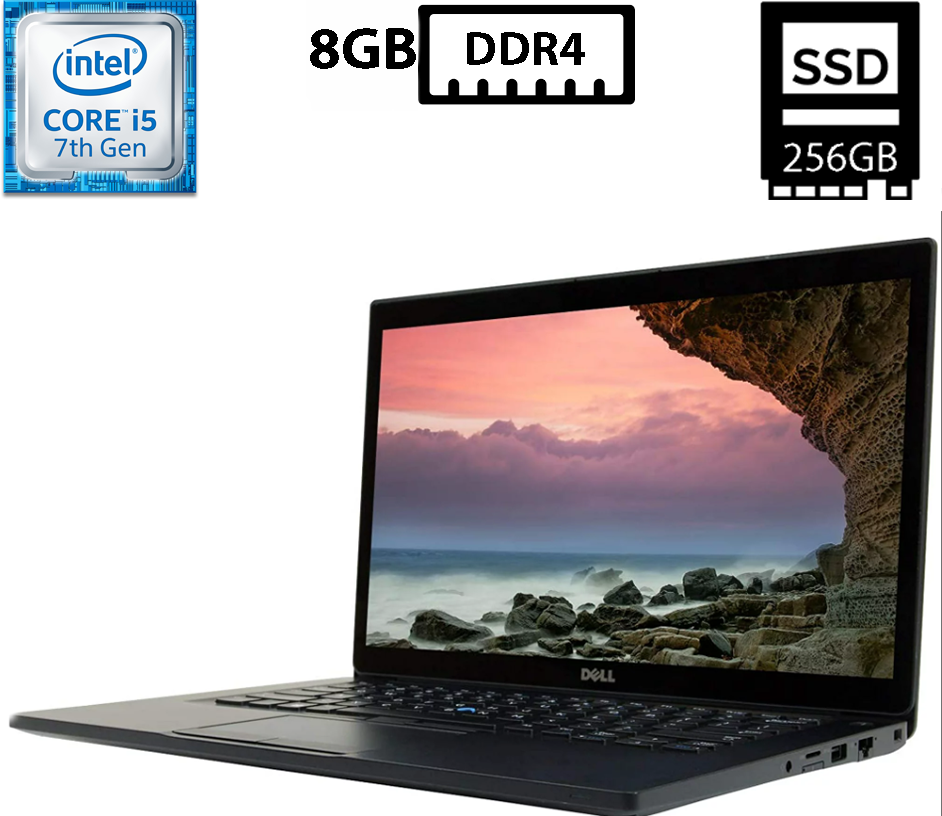Ноутбук Dell Latitude 7480/14” IPS 1920x1080/Core i5-7300U 2.60GHz/8GB DDR4/SSD 256GB/Intel HD Graphics Камера Б/В