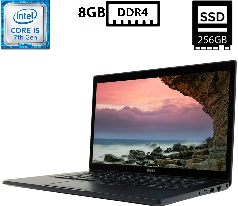 Ноутбук Dell Latitude 7480/14”TN(1366x768)/Intel Core i5-7300U 2.60GHz/8 GB DDR4/SSD 256GB/Intel HD Graphics 620/Camera, HDMI