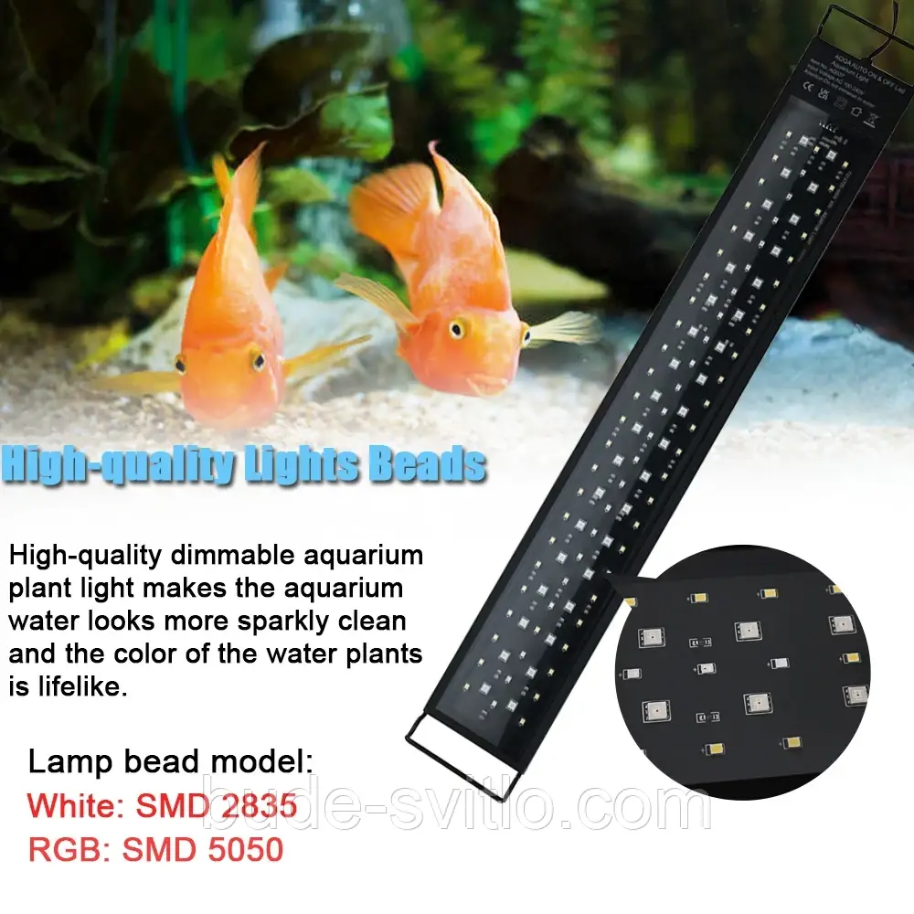 Аквариум 24/7 полный спектр освещения светодиодный светильник с таймером аквариум лампа для рыб и растений - фото 2 - id-p2144002188