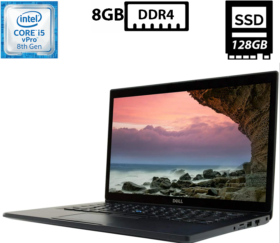 Ноутбук Dell Latitude 7490/14”IPS(1920x1080)/Intel Core i5-8250U 1.60GHz/8GB DDR4/SSD 128GB/Intel UHD Graphics