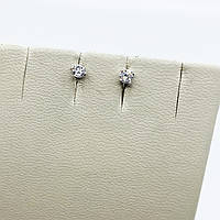 Сережки-пусети срібні з кубічним цирконієм d= 3мм 0,8 г