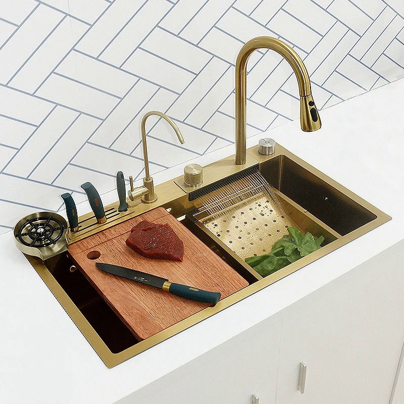 Кухонна раковина водоспад Willda, кухонна мийка водоспад ручної роботи 75х46х22 (957605991), фото 1