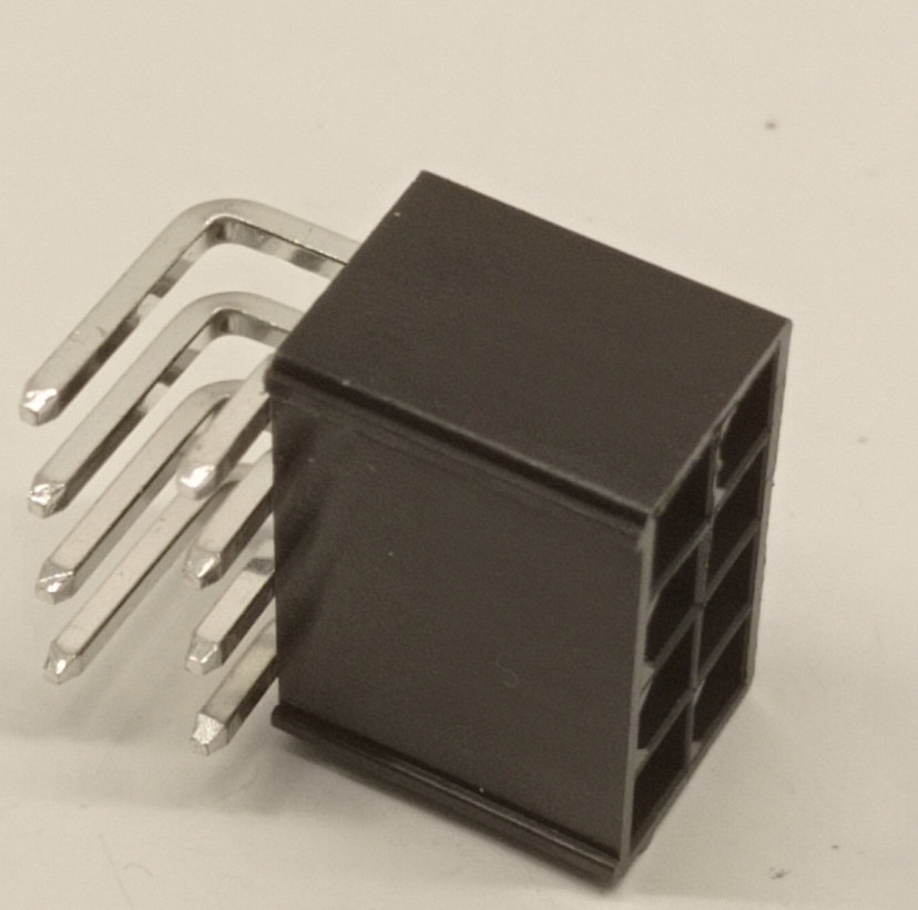 Роз'єм 8pin Mini-Fit 90 градусів вилка для живлення відеокарти під паяння.Конектор 4.2 мм 2x4Pin