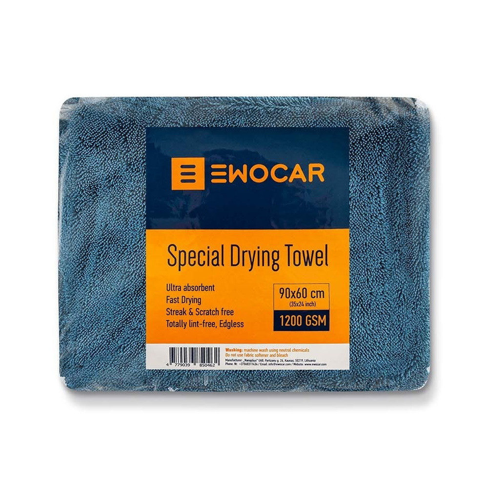Мікрофібровий рушник Ewocar Special Drying Towel – Dark Blue 60x90 1200 gsm