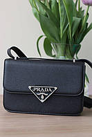 Женская сумка Prada Saffiano black женская сумка, сумка Прада черного цвета, сумка Прада черного цвета