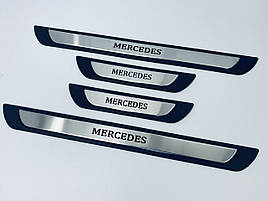 Накладки на пороги Mercedes-Benz GLE-Class W167 (Y-1 хром-пласт) TAN24 Дизайн 2