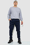 Спорт чоловічі штани на флісі, колір темно-синій, 244R4188, фото 2
