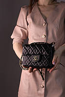 Женская сумка Chanel 21 black, женская сумка, брендовая сумка Шанель черного цвета