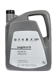 Моторне масло VAG LongLife III FE 0W-30 5л доставка укрпоштою 0 грн