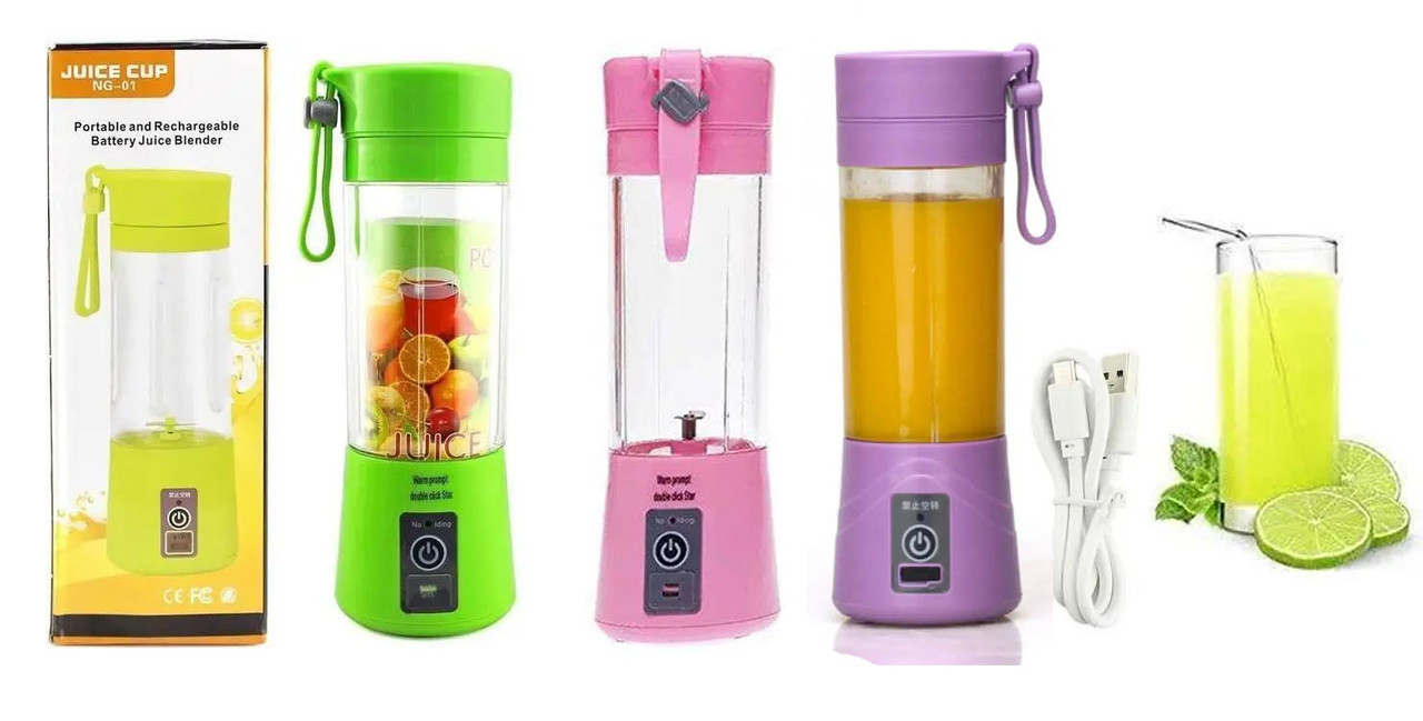 Портативний Блендер-шейкер USB Smart Juice Cup Fruits для коктейлів і смузі, смузі блендер шейкер, фото 1
