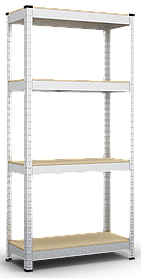 Стелаж Бюджет ОМ 1600х800х300 Міткас, 175 кг/полицю, 4 полиці, МДФ, оцинкований, металевий, на балкон