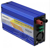 Інвертор синій корпус Lemanso LM40102 з 12VDC до 230V AC 500W 600VA, фото 6