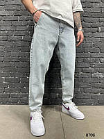 Чоловічі джинси МОМ світлого кольору, щільний джинс