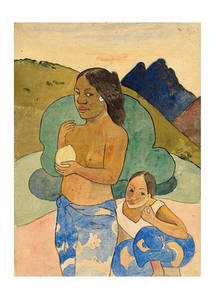 Листівка Paul Gauguin — Two Tahitian Women in a Landscape, 1887–1897