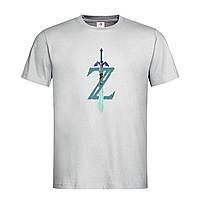 Светло-серая мужская/унисекс футболка The legend of Zelda лого (21-52-3-світло-сірий меланж)