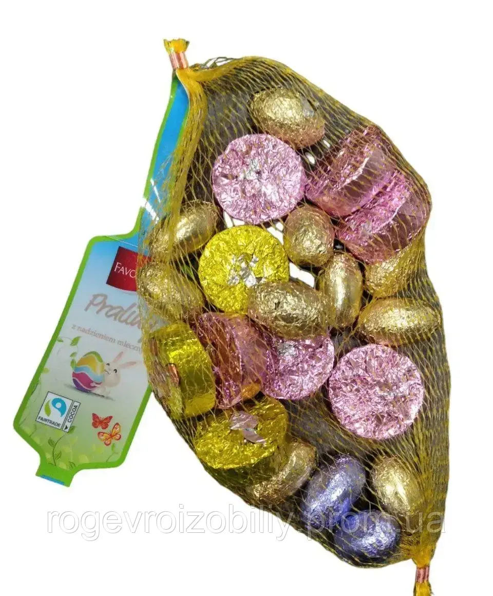 Шоколадні яєчки в сіточці Favorina Praline 150g