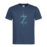 Темно-синяя мужская/унисекс футболка The legend of Zelda лого (21-52-3-темно-синій)