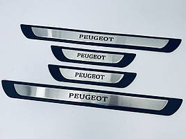 Накладки на пороги Peugeot 3008 (хром-пласт) TAN24
