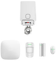 Комплект охоронної сигналізації Ajax StarterKit 2 + Розумний кульовий кран WaterStop 1/2" білий NV68A1110RS/WT