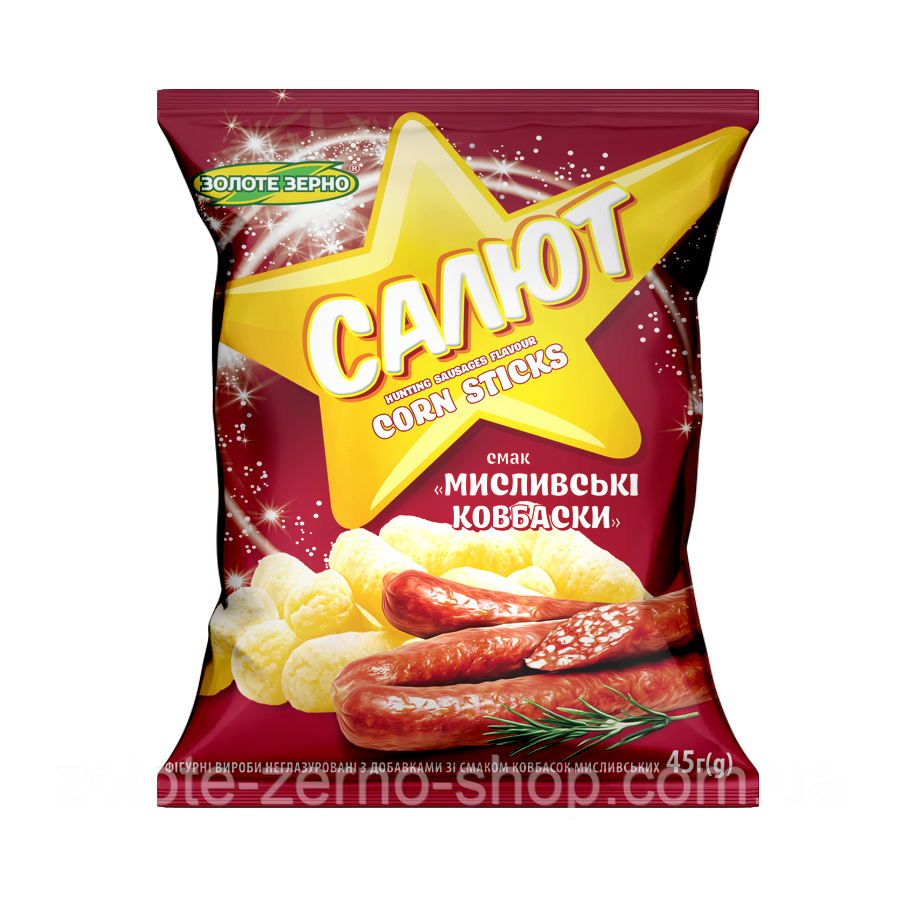 Палички кукурудзяні зі смаком ковбасок мисливських 45 г