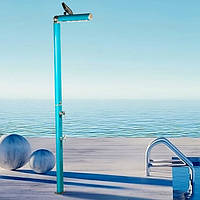 Вуличний душ Aquaviva Quick з LED підсвічуванням та мийкою для ніг, синій для басейну