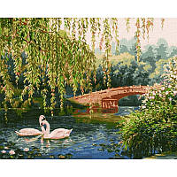 Картина по номерам "Лебеди на озере" ©Сергей Лобач Идейка KHO4359 40х50 см Toy
