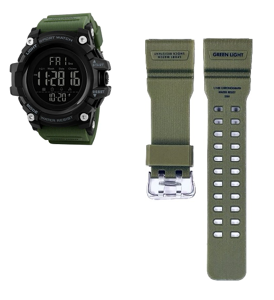 Ремінець на годинник Skmei 1384 зелений БЕЗ НАЛОЖКИ!