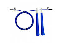 Скакалка cкоростная 3 м ИзиФит Speed Cable Rope со стальным тросом и подшипниками синяя EasyFit