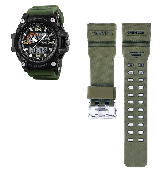 Ремешок на часы Skmei 1283 зеленый БЕЗ НАЛОЖКИ! (ID#1205145812), цена ...