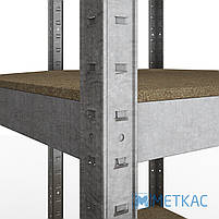 Стелаж кутовий Бюджет ОД 1800х900х450x635 Меткас, 150 кг/полка, 5 полиць, ДСП, оцинкований, фото 4