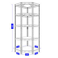 Стелаж кутовий Бюджет КМ 1800х700х450x355 Меткас, 150 кг/полка, 5 полиць, МДФ, фарбований, фото 2