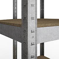 Стелаж кутовий Бюджет ОМ 1800х900х400x705 Меткас, 150 кг/полка, 5 полиць, МДФ, оцинкований, фото 4