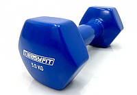 Гантель для фитнеса 5 кг 1 шт ИзиФит виниловая синяя EasyFit