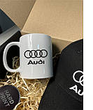 Подарунковий набір. Кепка, чашка з маркою авто . Подарунок для чоловіка з логотипом Audi(Ауді), фото 4