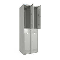 Шкаф металлический крашенный для одежды Меткас 300/2-4, секция 300 мм, 2 секции, 4 дверцы