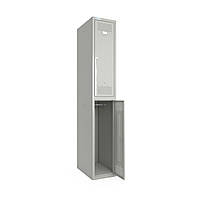 Шкаф металлический крашенный для одежды Меткас 300/1-2, секция 300 мм, 1 секция, 2 дверцы