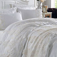 Набор постельного белья с кружевом и покрывалом пике Dantela Vita - Anna Carina евро