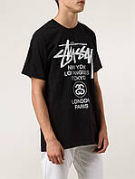 Чорна футболка Stussy люкс якості, Футболочка Стусі