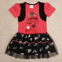 Літня сукня на дівчинку з коротким рукавом nova приблизно 5-6 років 116 зріст червоно-чорного кольору з дівчинкою