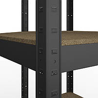 Стелаж кутовий Бюджет КМ 1800х900х400x705 Меткас, 150 кг/полка, 5 полиць, МДФ, фарбований, фото 5