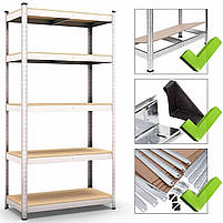 Стелаж Бюджет ОД 1800х750х400 Меткас, 175 кг/полицю, 5 полиць, ДСП, оцинкований, металевий, фото 4