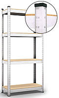 Стелаж Бюджет ОМ 1600х900х400 Меткас, 175 кг/полицю, 4 полиці, МДФ, оцинкований, металевий, фото 3