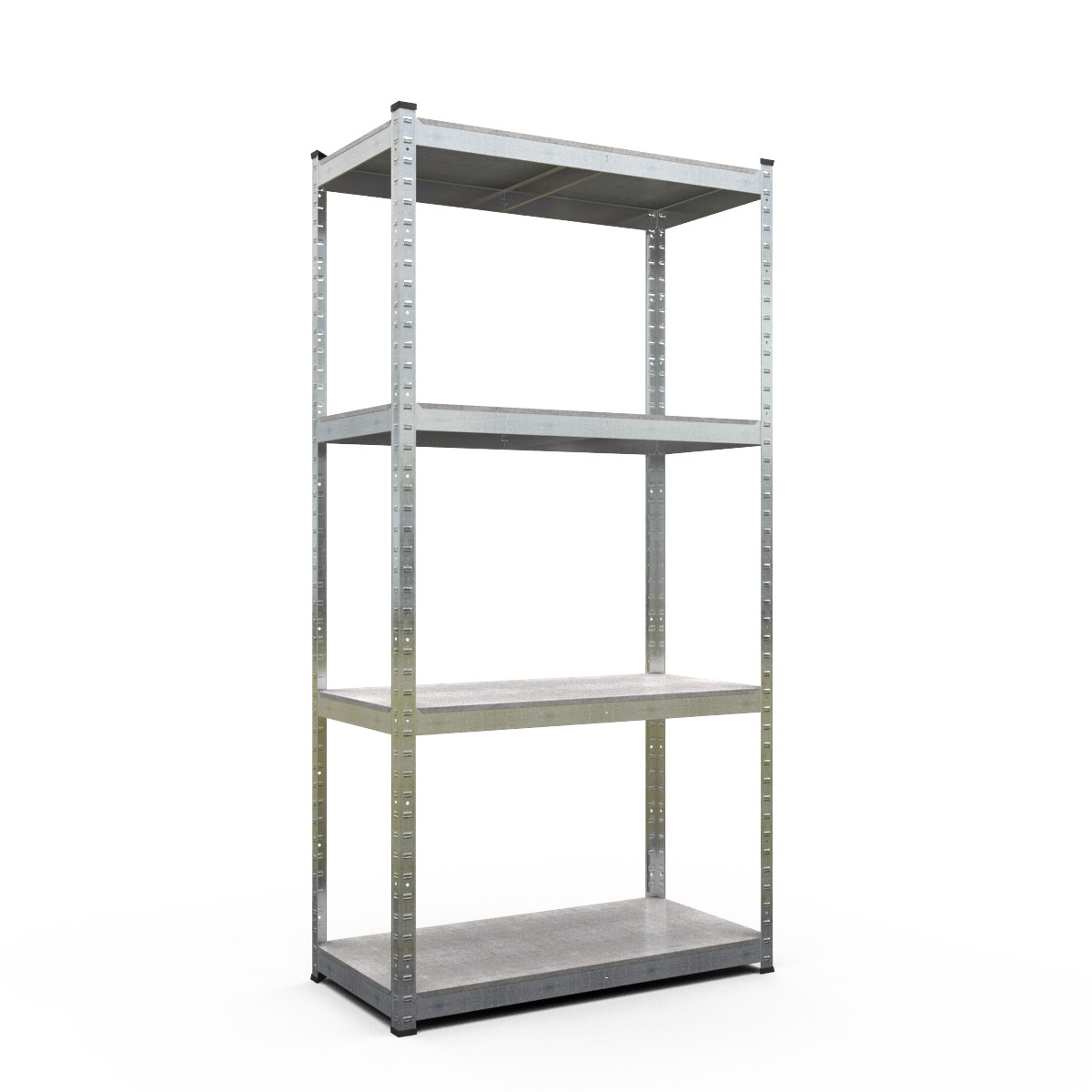 Стелаж Бюджет ОС 1600х900х300 Місяць, 150 кг/полка, 4 полиці, металева полиця, оцинкований, металевий, фото 1
