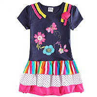Детское летнее платье на девочку с коротким рукавом nova примерно 3-4 года 104 рост